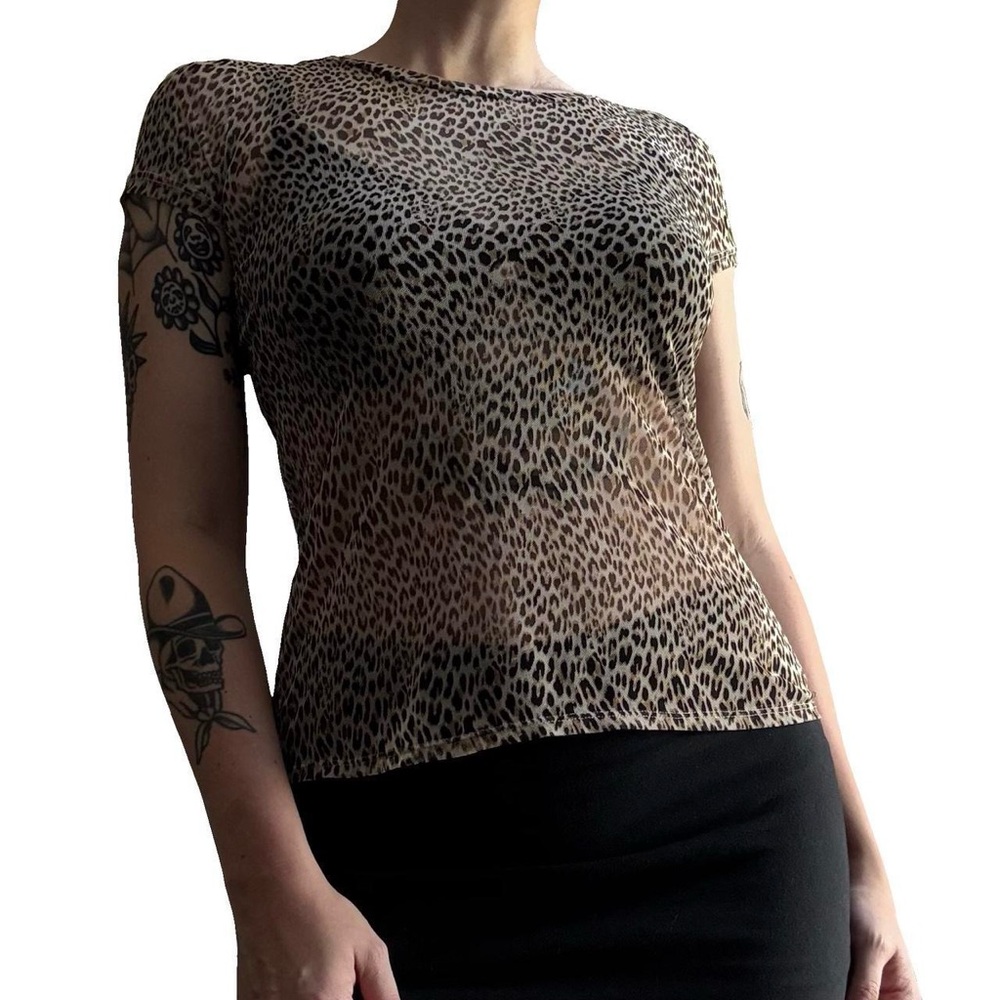 Mesh Leopard Top - Picture 2 of 3